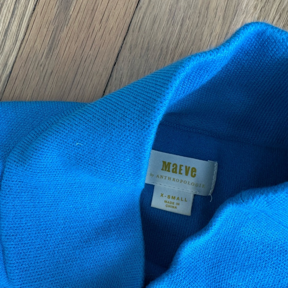 Anthropologie Mave Turtleneck Sweater - Blue Xs View 2